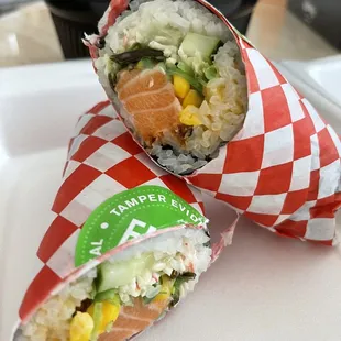 Salmon burrito