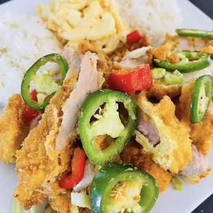 Salt and pepper garlic chicken Katsu