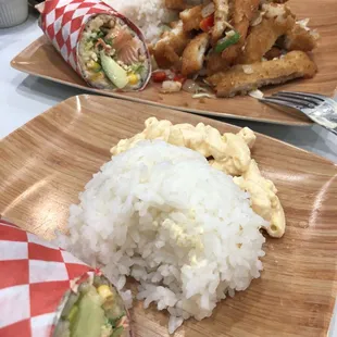 Half half sushi burrito