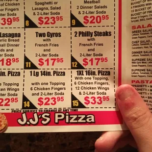 a hand holding a menu