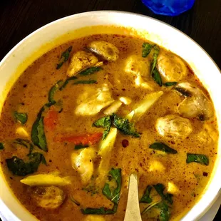 Thai  curry with seafood