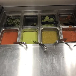 the salsa bar