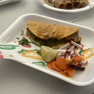 a plate of food on a table