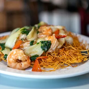 shrimp crispy noodles $16