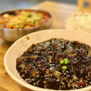 Spicy black bean noodles (jjajangmyeon)