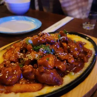 a plate of food on a table