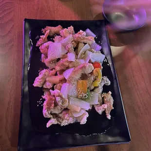 a plate of food on a table