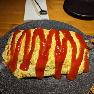 Omelette with fried rice