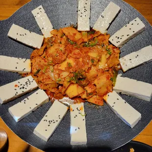 a plate of tofu and tofu