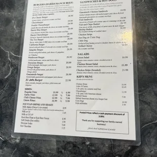 Burgers 12 pm to 7 pm