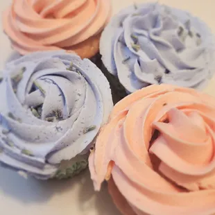 Lavender and Strawberry cupcakes