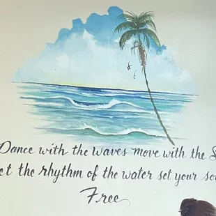 I loved all the little quotes they have painted through restaurant!