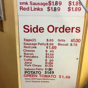 a side order sign