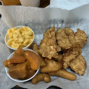 Chicken Tenders Sweet Yams Mac &amp; Cheese