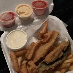 Flounder and jumbo shrimp combo