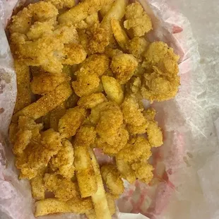 Spicy Shrimp Box Comes With Fries