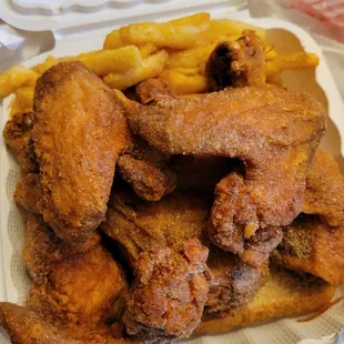 Chicken Legs and Wings combo, with fries