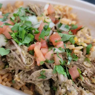 Spicy mexican rice with pork