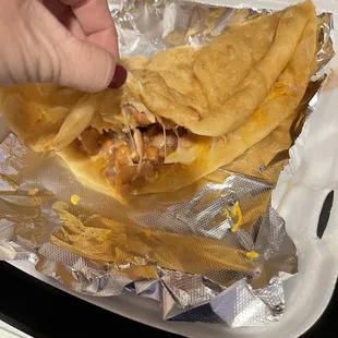 Bean and cheese fry bread