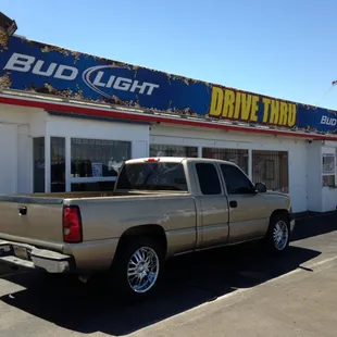 a truck parked outside