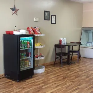 a view of the dining area