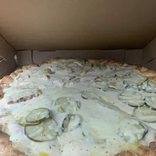 Deep dish pickle pizza