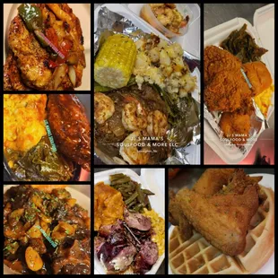 a variety of food items