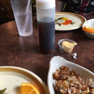 a plate of food on a table