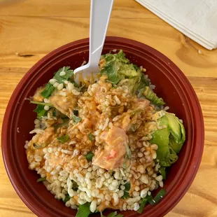Create Your Own Small Poke Bowl with 1 Scoop Protein