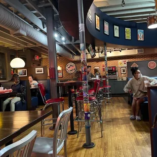 a woman sitting at a table