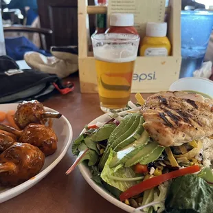 Wings and Santa Fe Salad