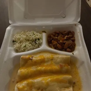 Brisket enchiladas with queso