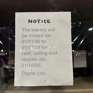 Fyi- Closed until the 01/17/25