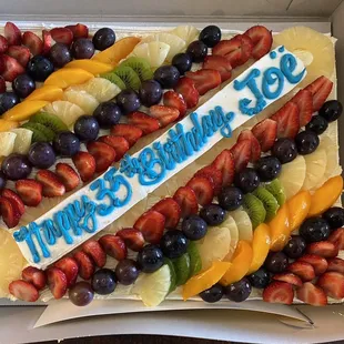 1/2 size fruit cake feeds ~25 people!