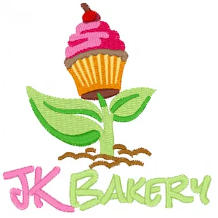 a cupcake with a sprout of leaves