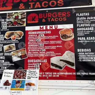 Taco menu