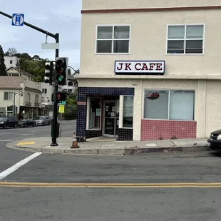 the front of the building