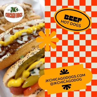 two hot dogs with mustard and onions