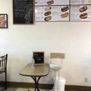 a table and chairs