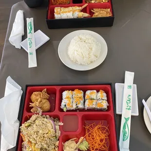 a tray of food