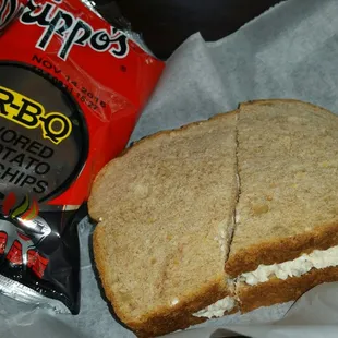 Grippos and best chicken salad sandwich ever