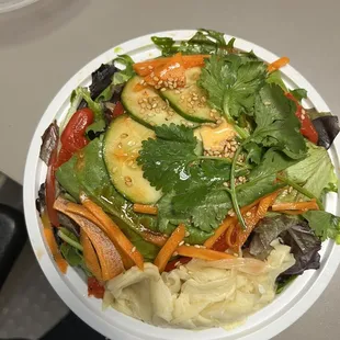 Spicy Veggie Sushi Bowl (added ginger)