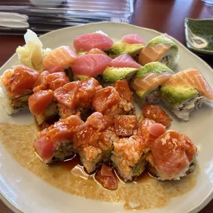 Ken&apos;s crazy roll, rainbow roll
