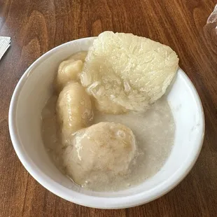 Banana in coconut milk - I added sticky rice to it
