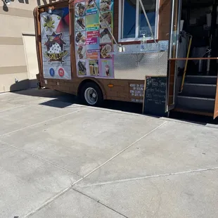 a food truck parked outside