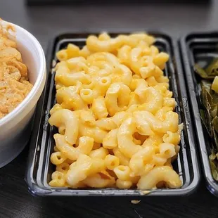 sides of potato salad, mac n cheese &amp; collard greens