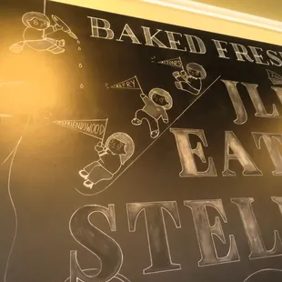 a blackboard with chalk drawings