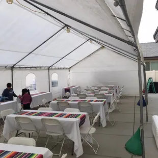 20 ft x 40 ft Canopy Tables &amp; Chairs