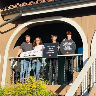 Not Romeo and Juliet on the balcony but simply one more family that found HOME!!