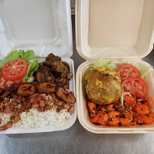 Rice beans and chicken